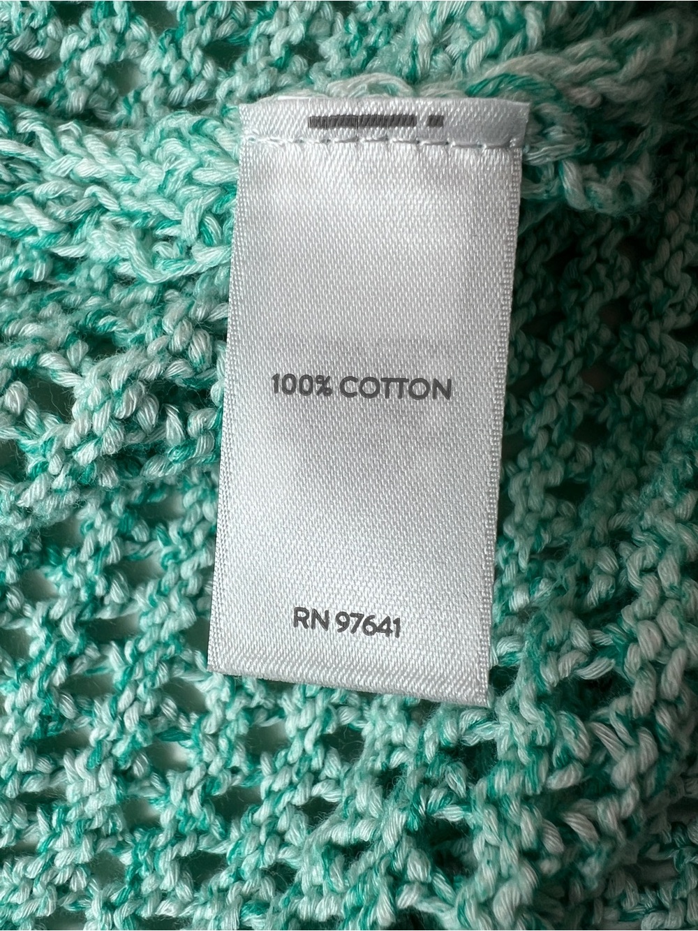 J Jill Cotton Crochet Cardigan Mint Green Open Knit Beach Cover Up Size M - Picture 5 of 13